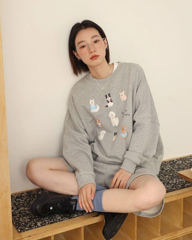 OLDTIMES 그래픽 스웨트셔츠/ 하프팬츠 (3 컬러)