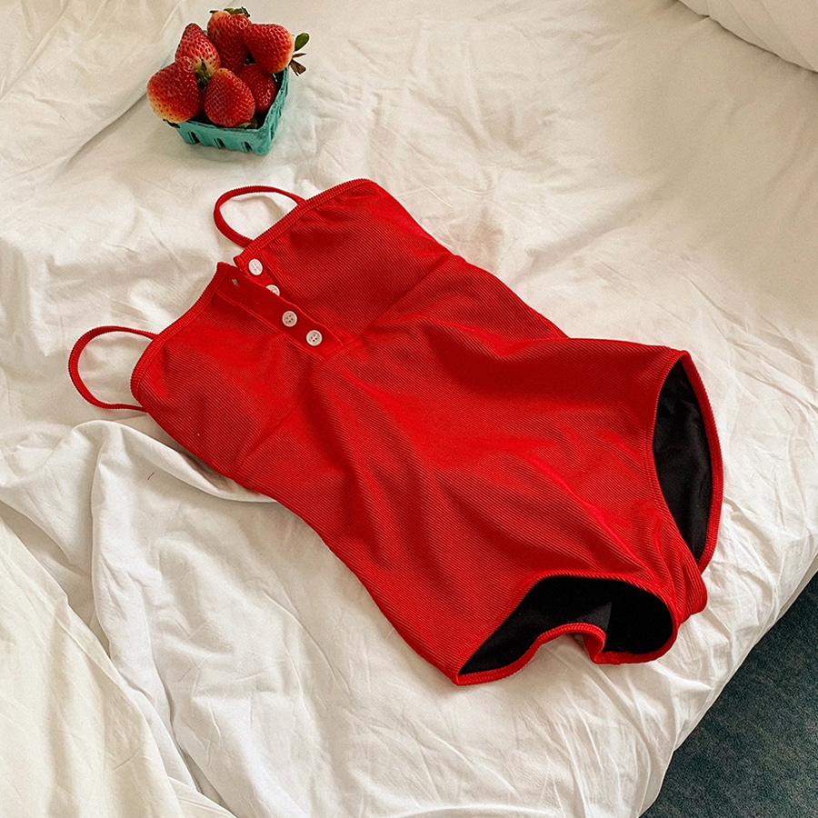 티너 버튼 모노키니