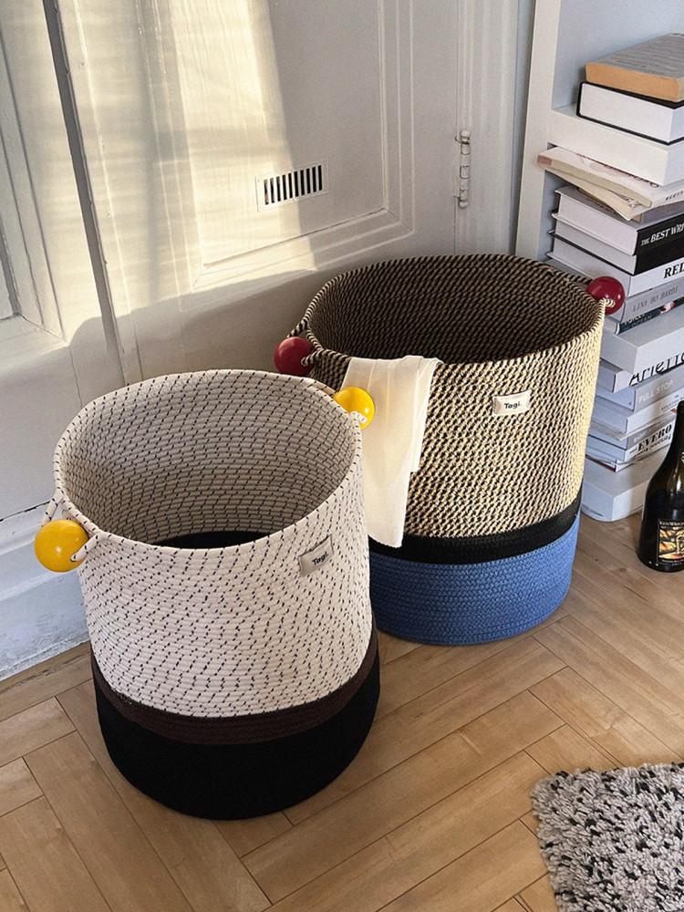 LESIS 우드볼 핸드메이드 위빙 수납 바구니 (4type)