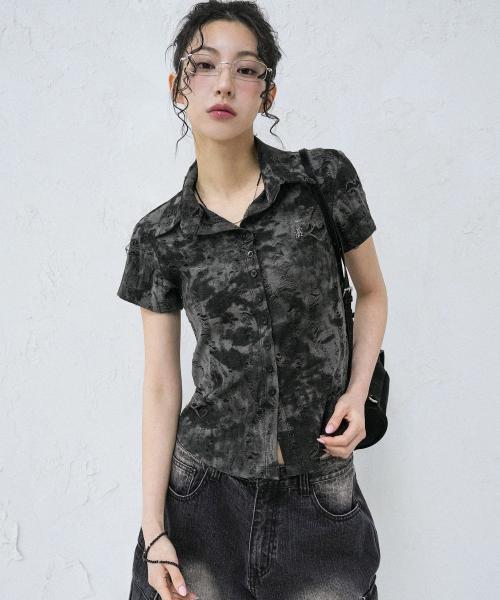 Dark Cloud Line Shirt BLACK