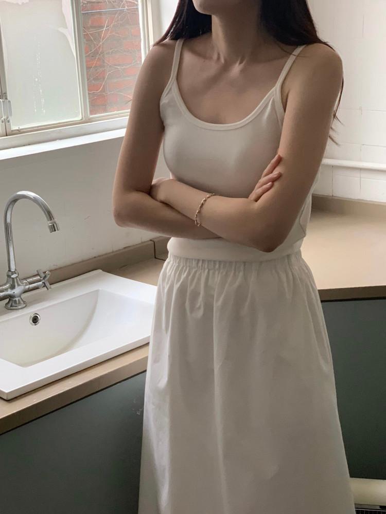 오브젝트 베이직 나시 코튼 모달 슬리브리스 민소매 끈나시 티셔츠 (5col)