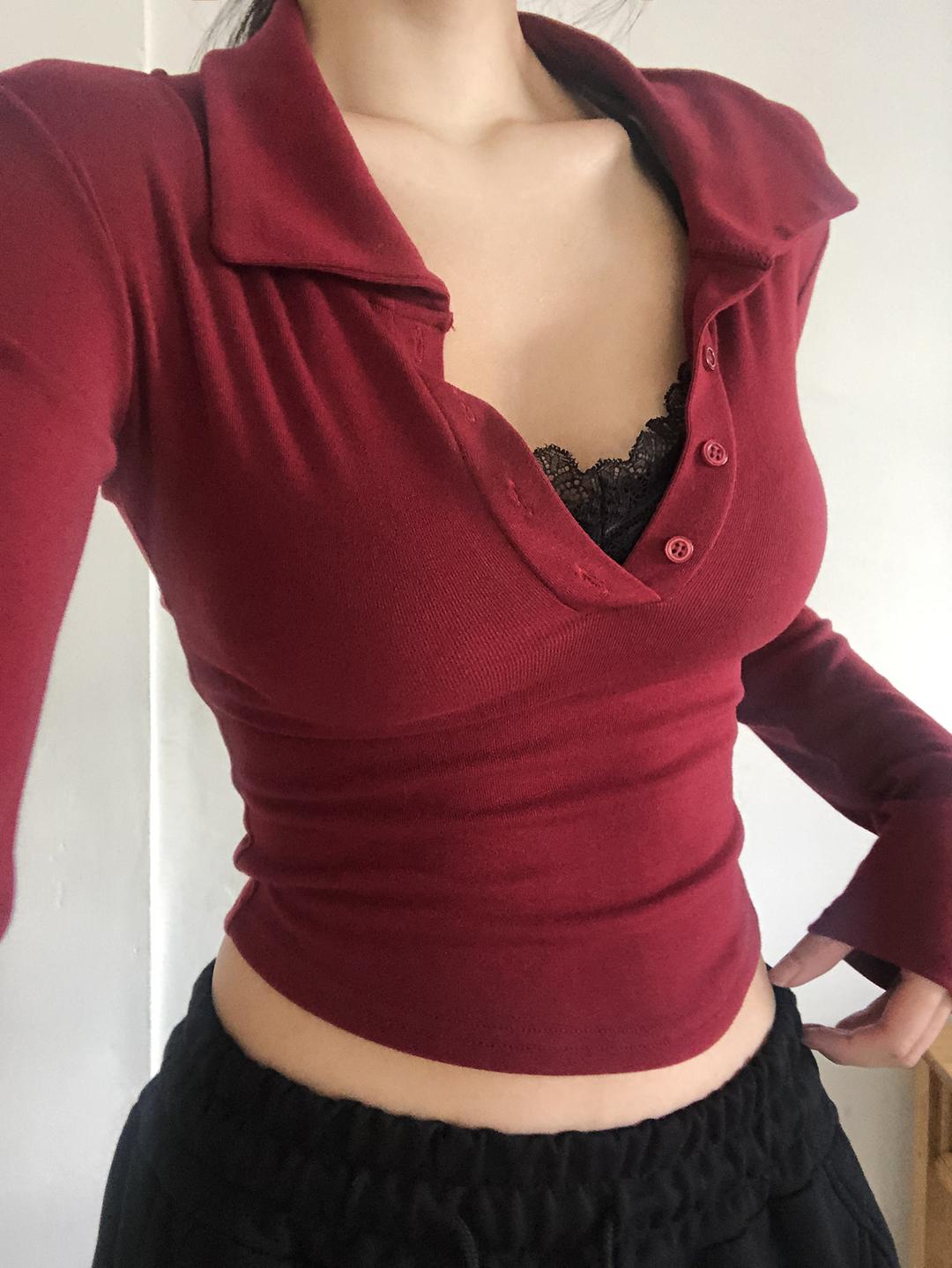 Side Slit Collar T (3color)