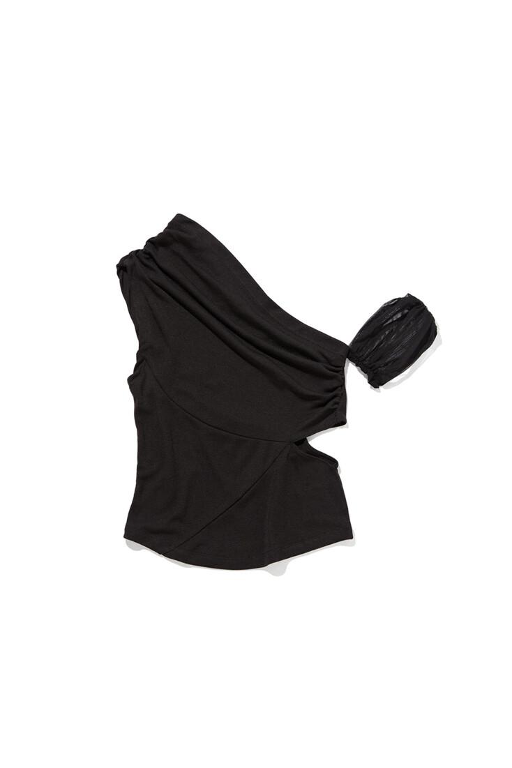 COWL NECK SHORT SLEEVE TOP