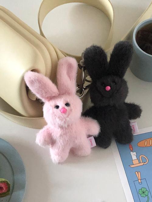 Olivet rabbit keychain (올톡이) - dark grey, pink