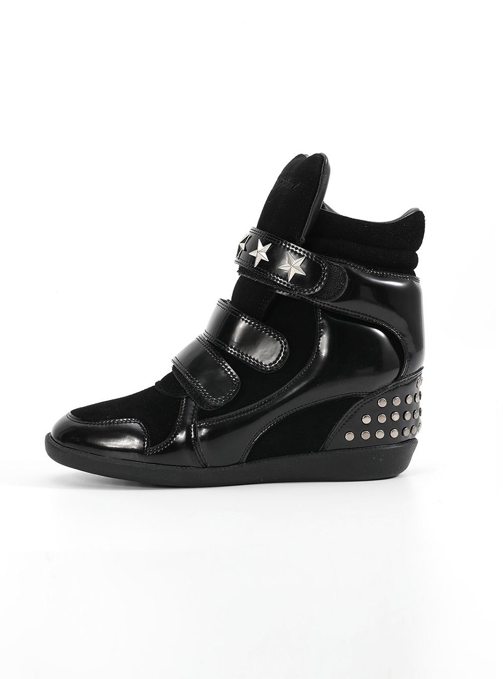 N02 Patent Leather Studded Platform Sneakers