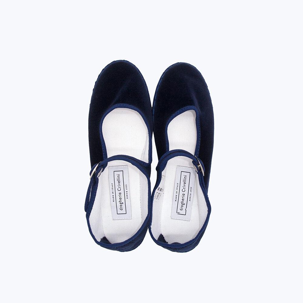 Drogheria Crivellini 벨벳 메리제인 슈즈 Navy