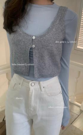 이런 상품 어때요? liberty 베베 크롭 뷔스티에 레이어드 니트 베스트