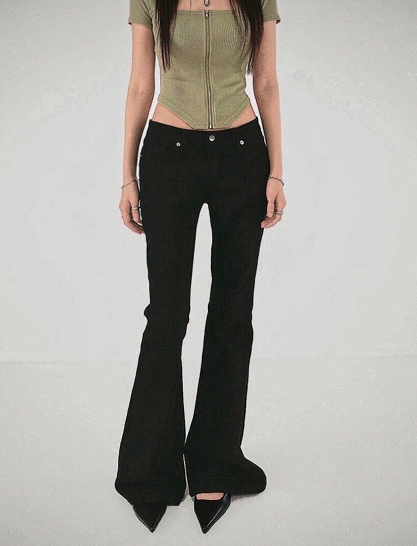 [당일출고] 뉴 로우라이즈 슬럽 리얼부츠컷 롱팬츠