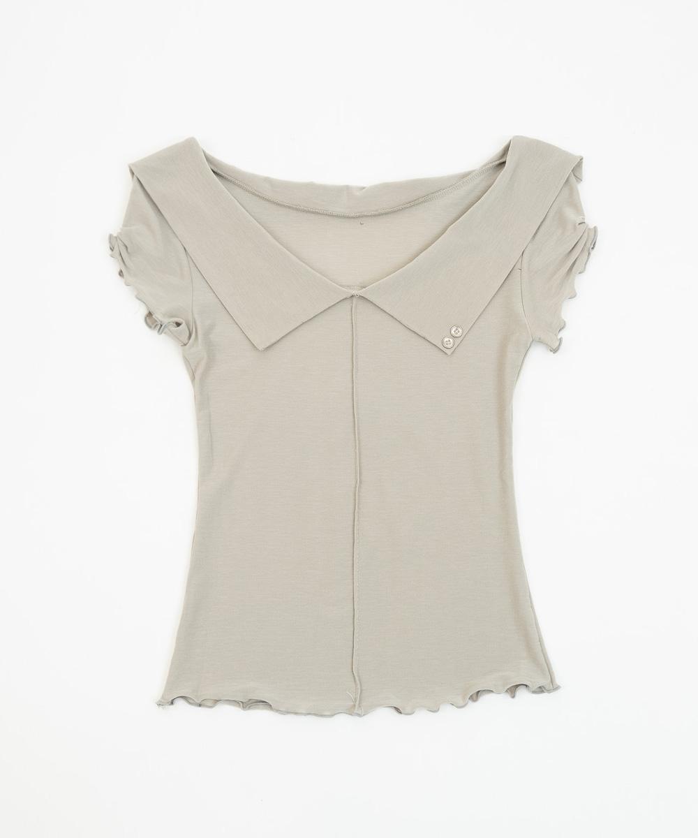 BACK ROSE SHAWL T [MINT GRAY]