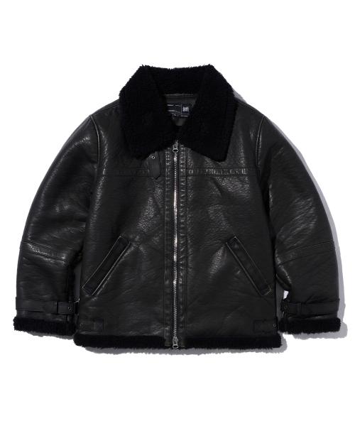 VINTAGE WASHED SHEARLING JACKET - BLACK