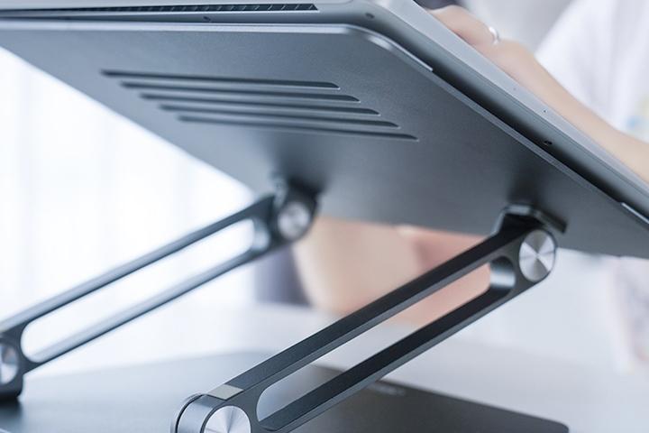 멍꿀2호 꿀템 알루미늄 접이식 노트북 거치대 스탠드 맥북 받침대 프로데스크 실버 그레이