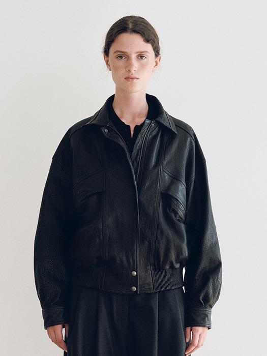 Lambskin Bomber Jacket (Black)
