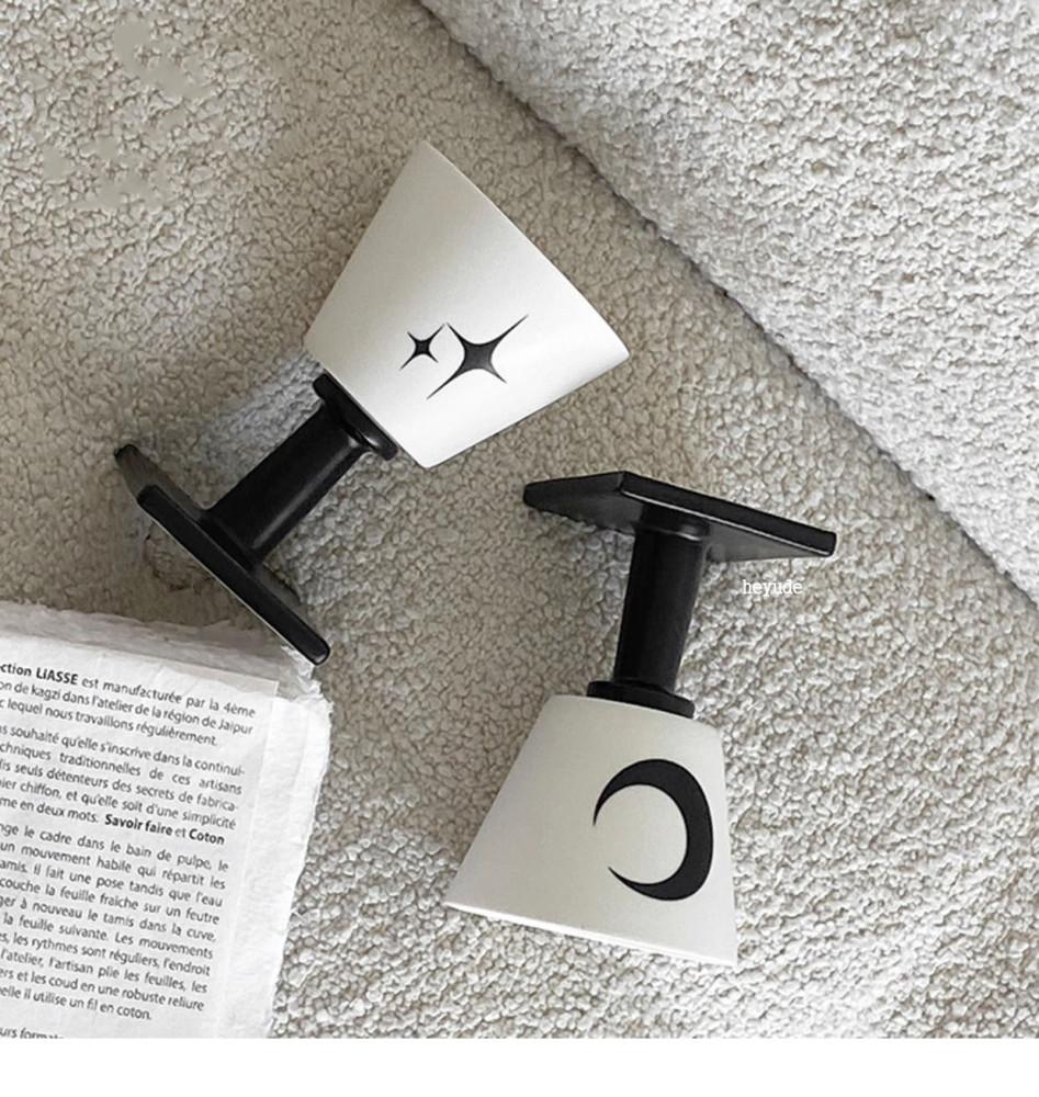 헤이유드 블랙앤화이트 세라믹 와인잔 고블렛 180ml