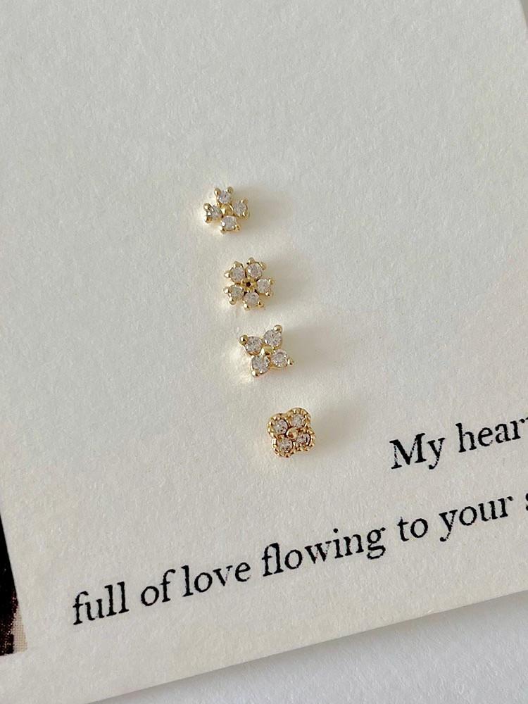 14k 플라워 미니 피어싱 모음 4 type 금 귀걸이