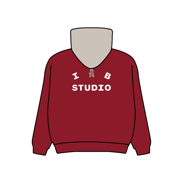 【IAB STUDIO】24 Christmas Hoodie Burgundy Oatmeal 아이앱 스튜디오 24 크리스마스 후드 버건디 오트밀 | IAB