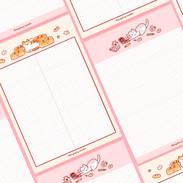 B5 고양이 모눈 대떡메 큰 떡메모지 대학생 공시생 수험생 필기 노트패드