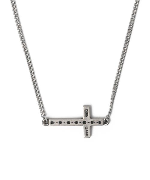 LAYDOWN CROSS NECKLACE - SILVER