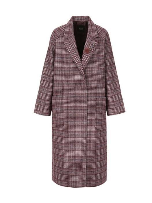 [79,000원 특가] 체크 울 롱 재킷(VVAJK20)