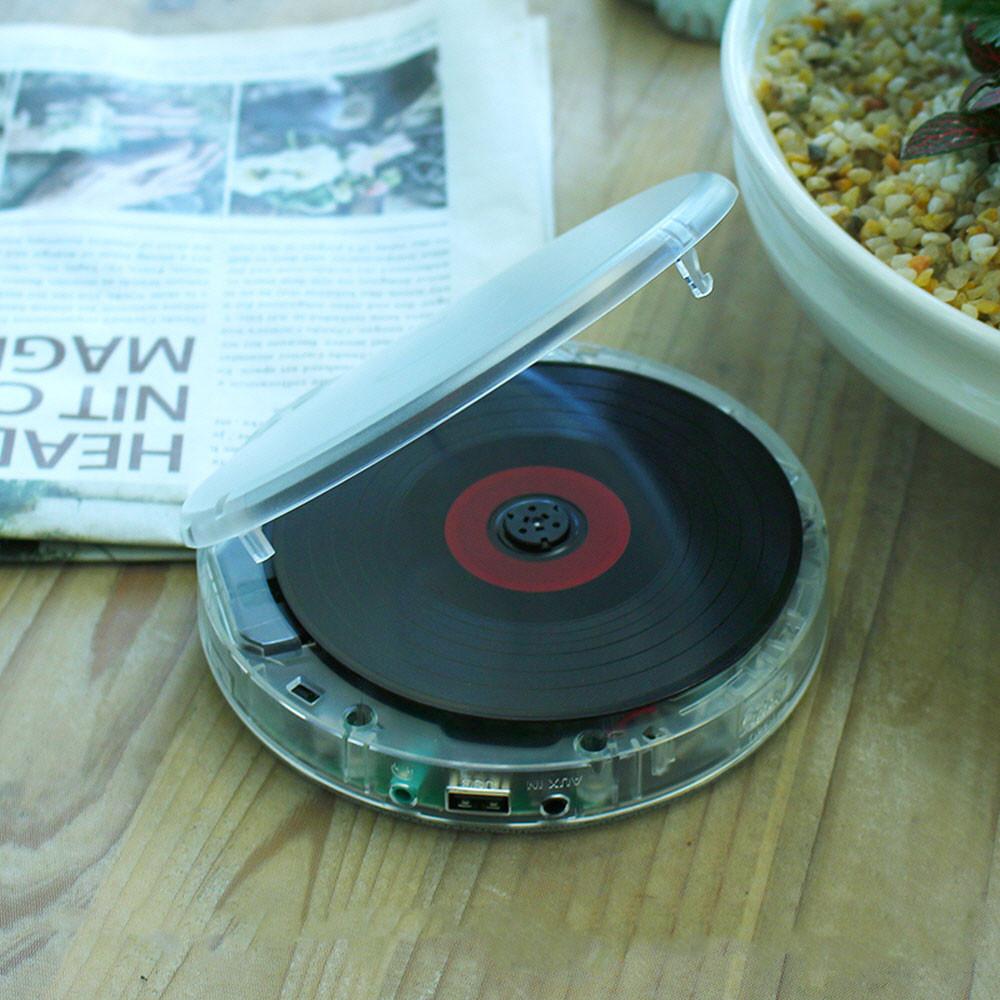 투명 휴대용CD플레이어 시디플레이어 블루투스 빈티지 레트로 어학용 영어