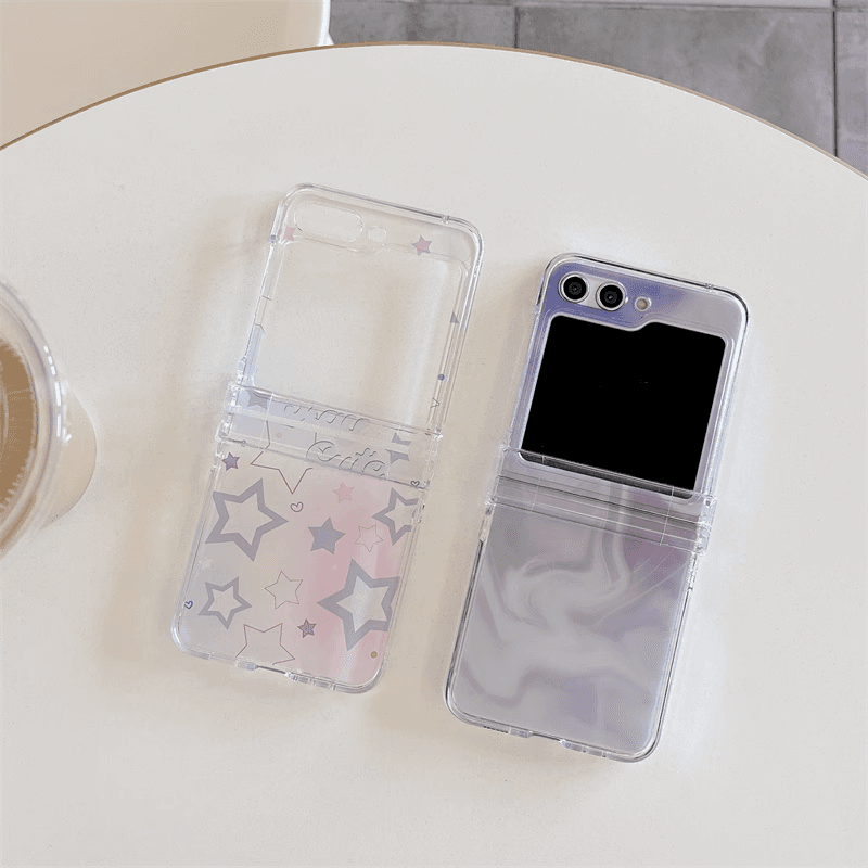 *z플립5 케이스* 오로라 펄 물감 별 패턴 z플립3 4 5 케이스