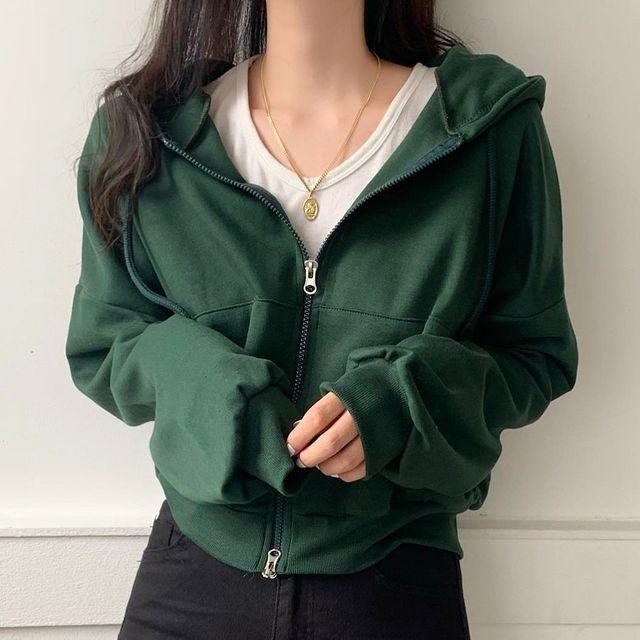 (5color/간절기) 투웨이 크롭 아방 후드집업_빈야드