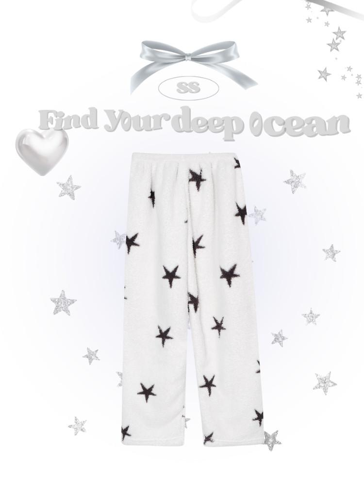 수심 Brownie Star Pants 스타 파자마 바지 잠옷 기모 수면 홈웨어 겨울