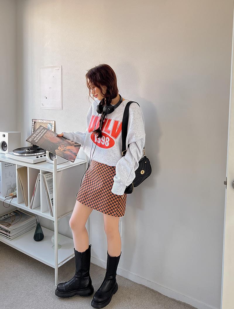 켈리웰 체커보드 스커트