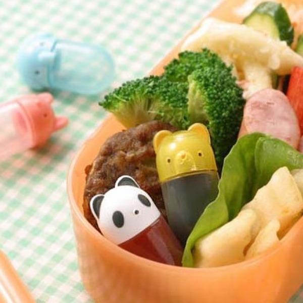 (일본)토루네 도시락용 미니 간장통 소스통 4P세트 (동물친구)