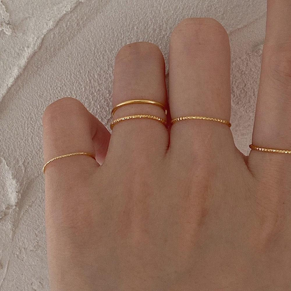 925실버 1mm 컷팅 레이어드 반지 1mm Cutting Layered Ring