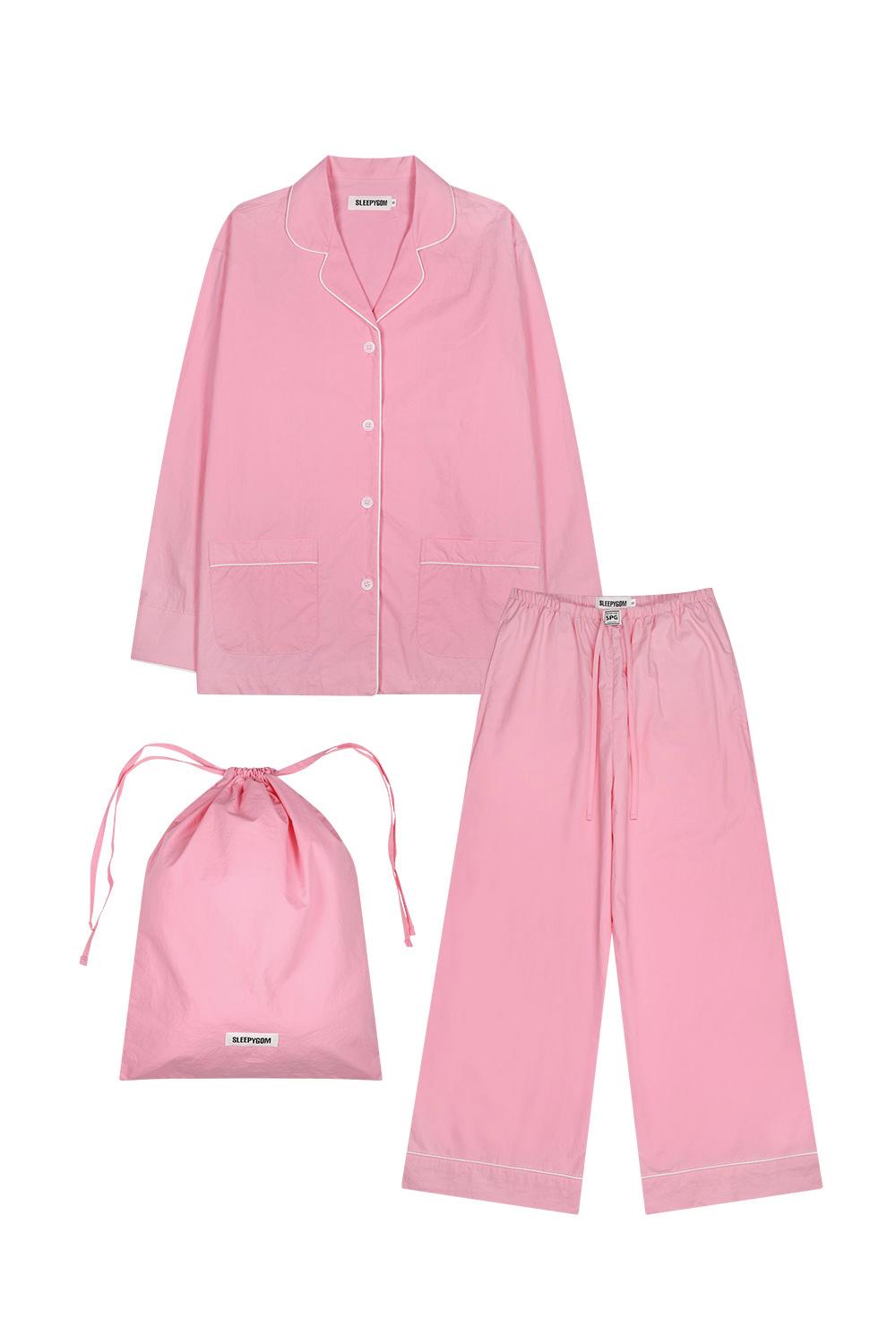 White Piping Pink Pajama set 5%