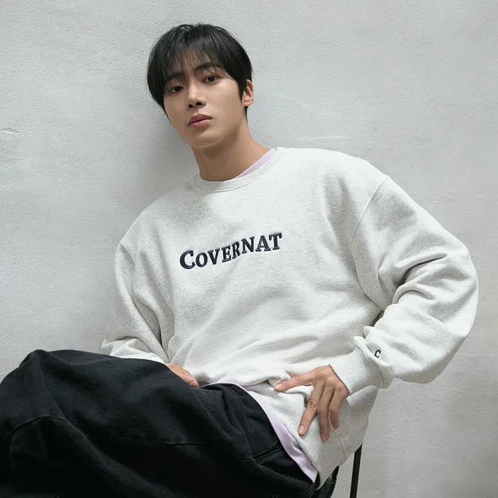 [추영우 착용] 센터 로고 맨투맨 Melange Gray