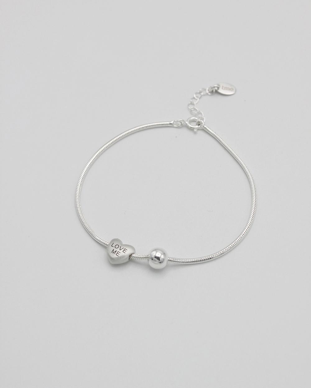 heart & ball pendant bracelet (92.5% silver)