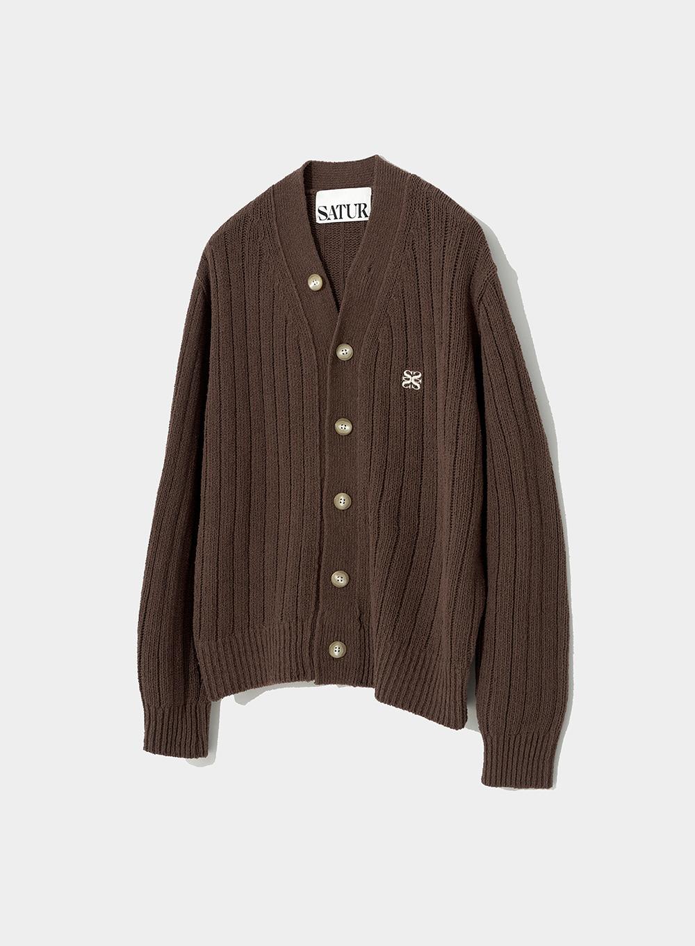 [11월11일 예약배송] Faro Over Size Boucle Cardigan - Heritage brown
