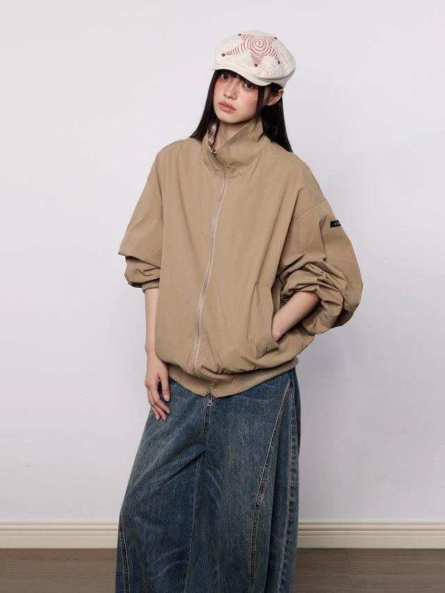 [EZEK] Reversible Plaid Jacket