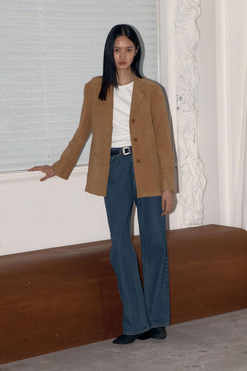 Faux Suede Car Coat (Carmel Brown)