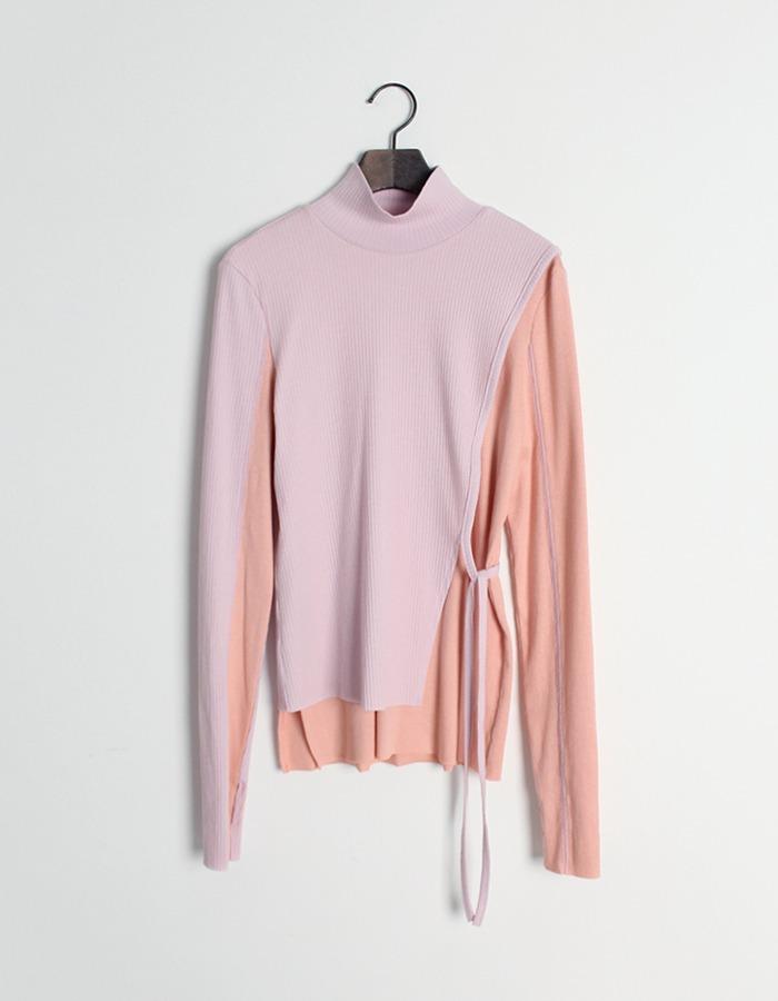 Hinge) MIX RIBBED LAYER TSHIRT / COTTON CANDY 2차 재입고