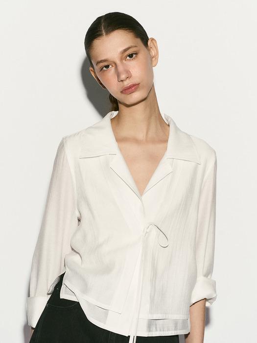 TIE FRONT LAYERED SHIRT