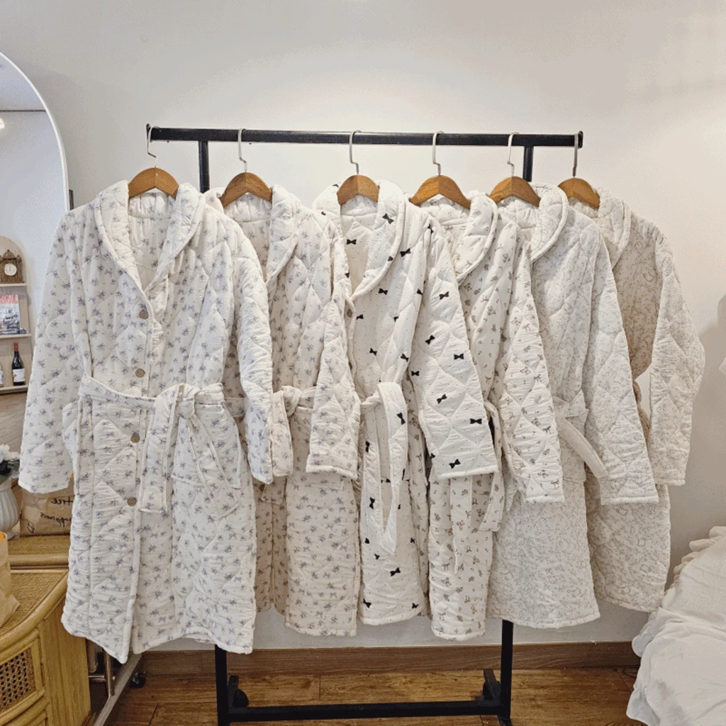 🥧❤️‍🔥리얼통통❤️‍🔥🥧 순면 누빔 가운 로브