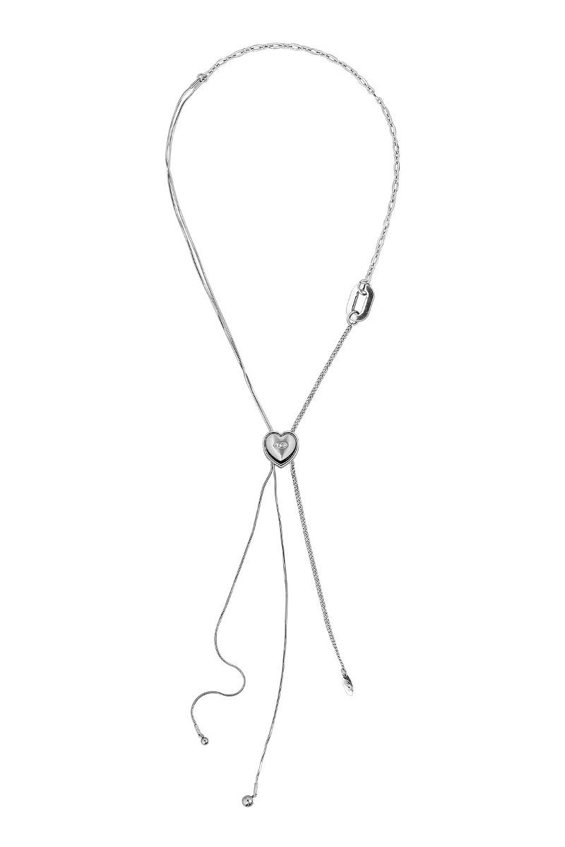 NO.480 [SILVER] HEART CODE LOCK CHAIN NECKLACE