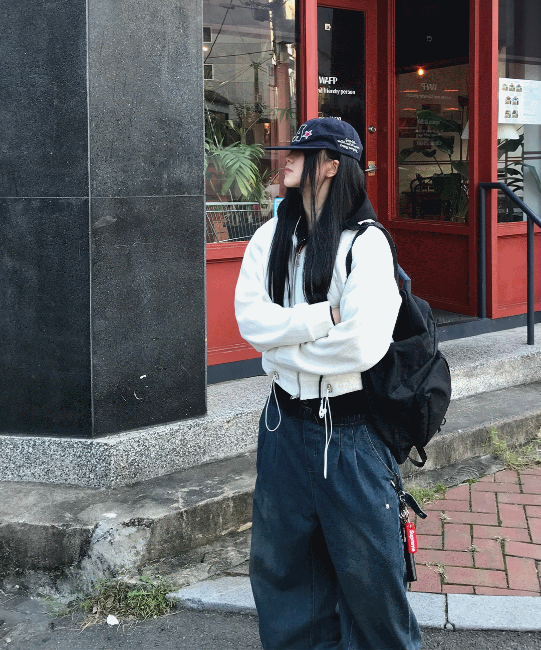 VC 콤브 크롭 벨벳 니트 패딩