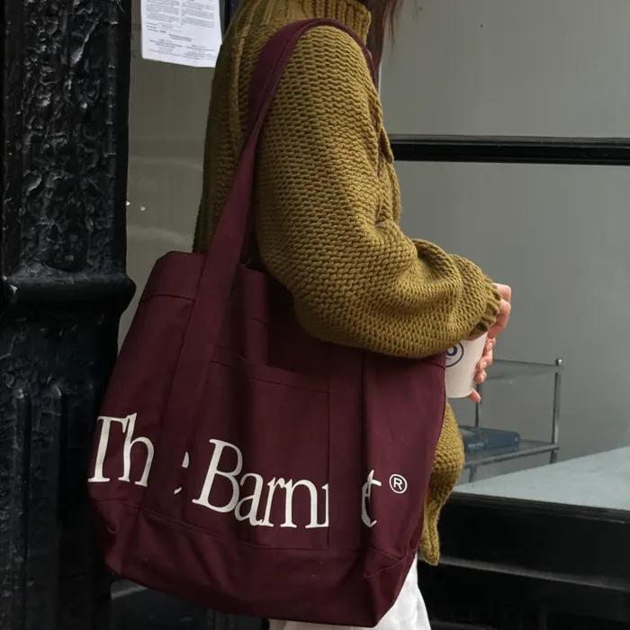 Canvas Baren Tote Bag_Burgundy