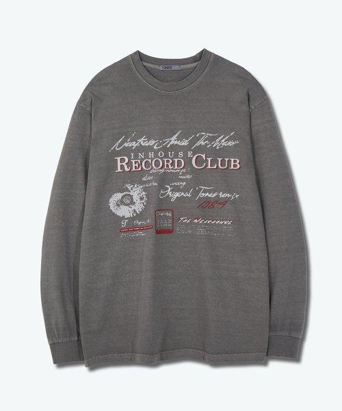 레코드클럽 피그먼트 롱 슬리브-차콜