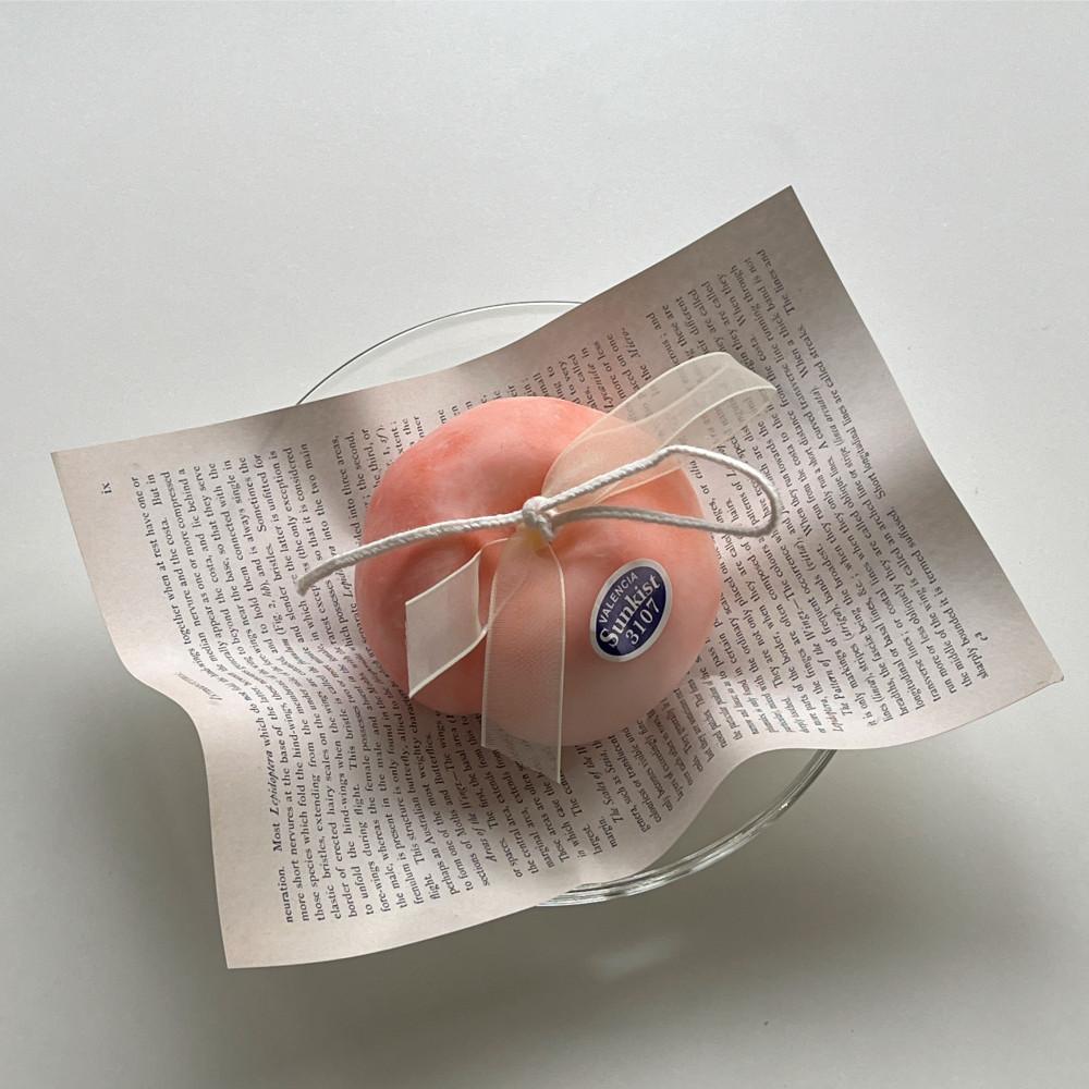 [OBJET] 납작복숭아 과일 캔들 세트 (캔들+트레이)