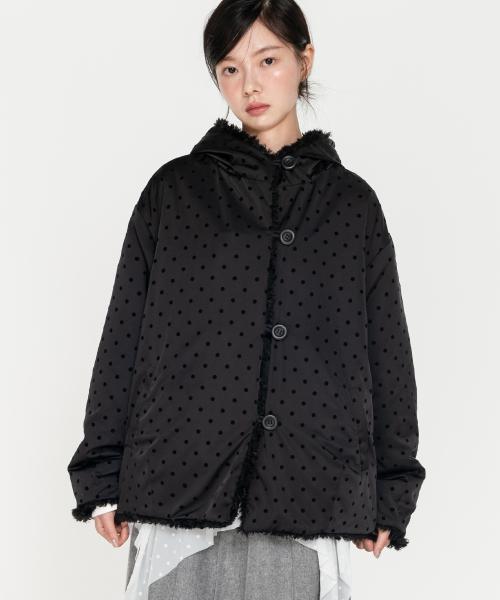 도트 리버시블 퍼자켓_블랙