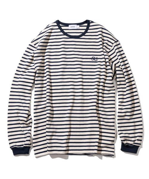 언메저드 로고 스트라이프 긴팔티 MSILS002-IV