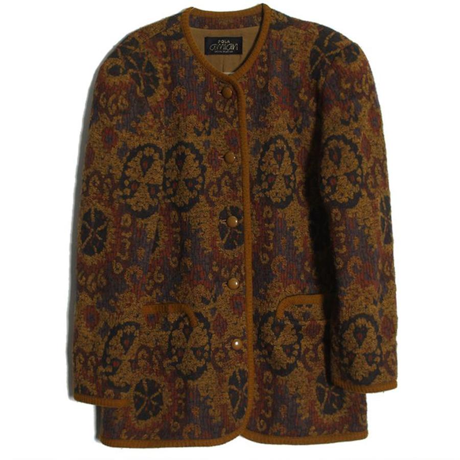 collarless wool jacket