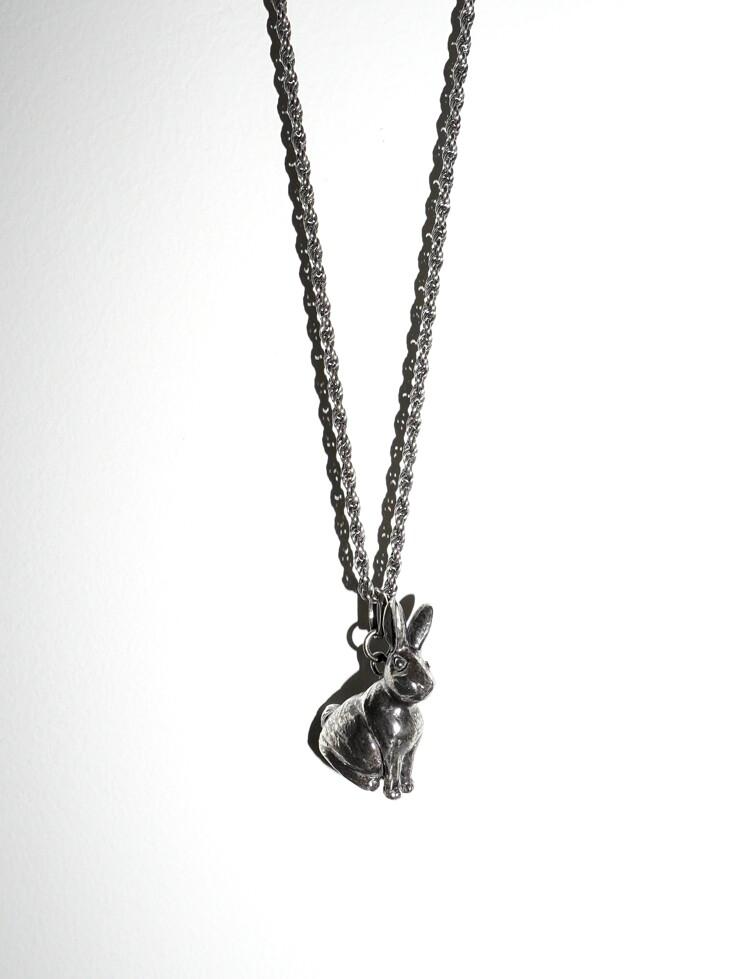 Black rabbit necklace