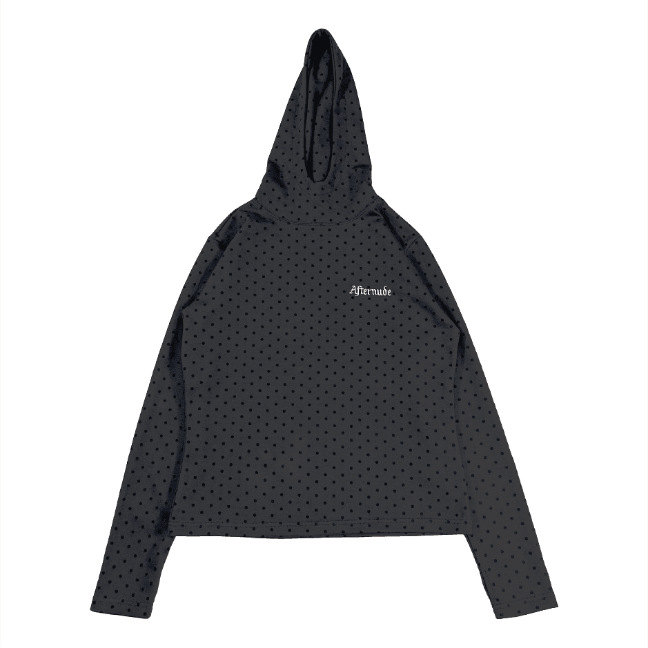 [AFTERNUDE] POLKA DOT HOODIE (CHARCOAL)