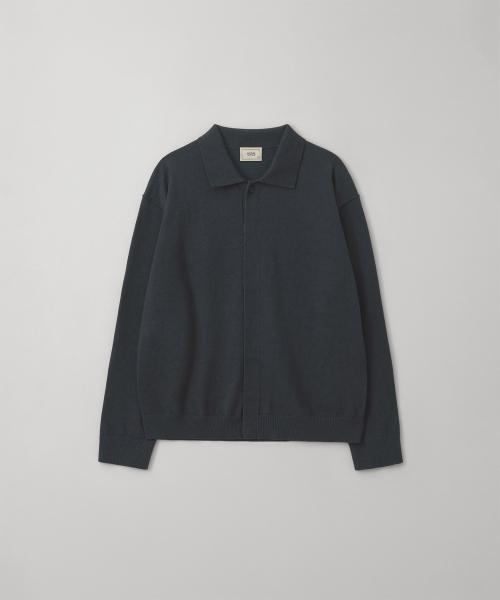 Hidden Button Collar Cardigan (Midnight)