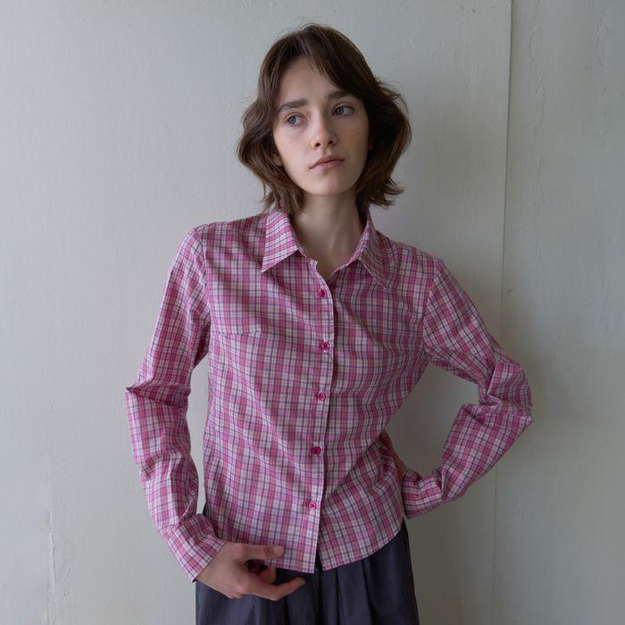 179. Candy Check Shirt_Pink check